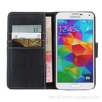 Flip PU Leather Hard Cover Wallet Pouch Case For Samsung Galaxy s5
